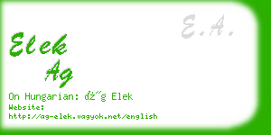 elek ag business card